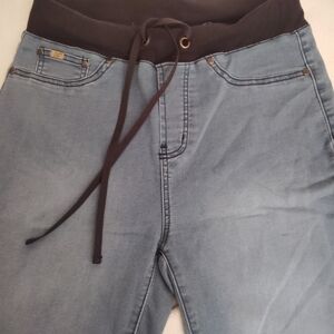 Diane Gilman Denim Jeggings with Black Drawstring Waist
